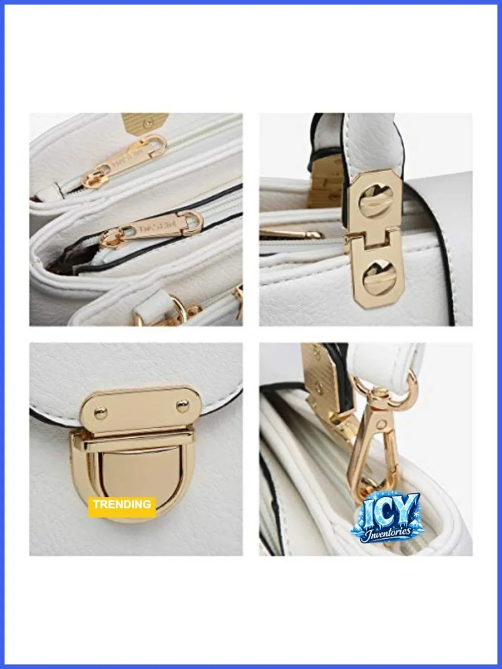 Vegan Leather Satchel Handbag Top Handle Tote Shoulder Bag Womens Purse